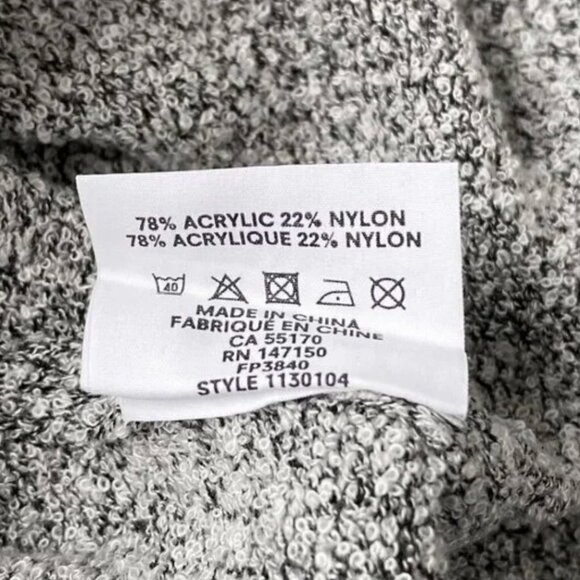 NWOT FRANK AND OAK WOMEN GREY MARLED ACRYLIC BLEND HOODIE SWEATER - XS - Picture 9 of 9